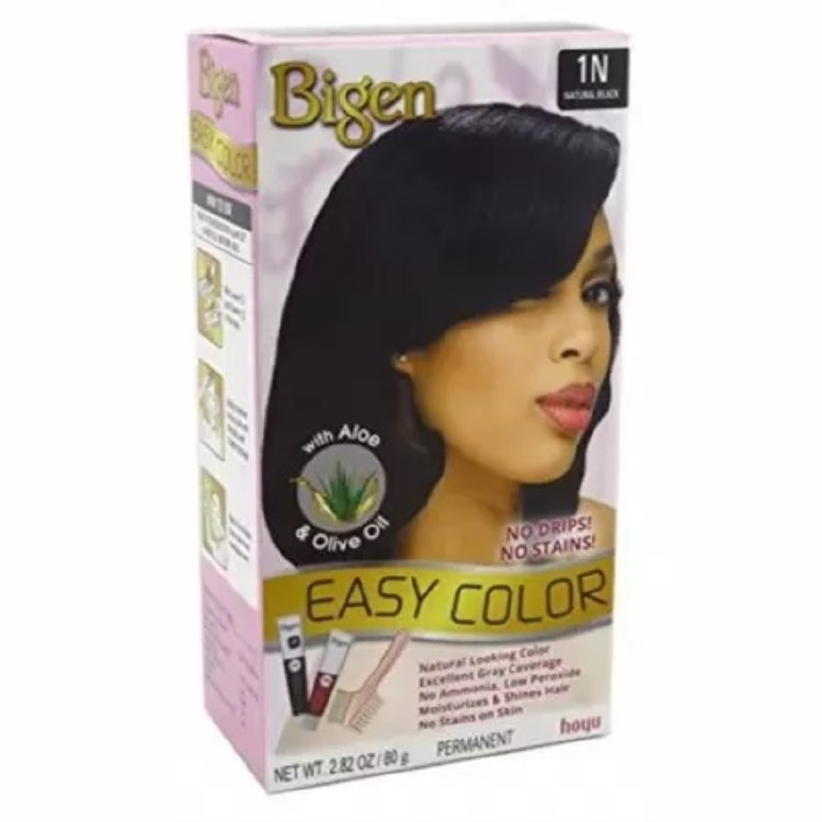 Bigen Easy Color Permanent Hair Dye with Aloe & Olive Oil Natural Black 3oz