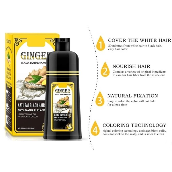 Orga Shade Ginger Black Hair Shampoo 500ml