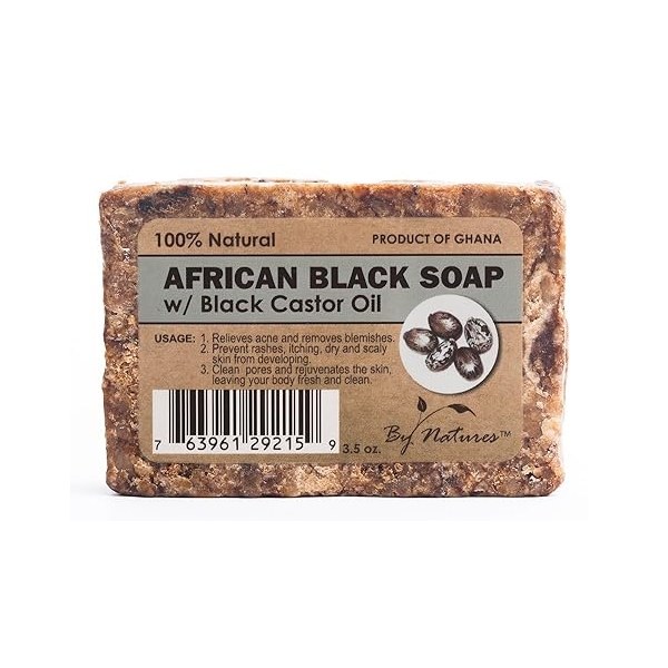 By Nature African Black Soap 3.5oz - Black Castor Oil