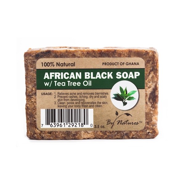 By Nature African Black Soap 3.5oz - Tea Tree Oil