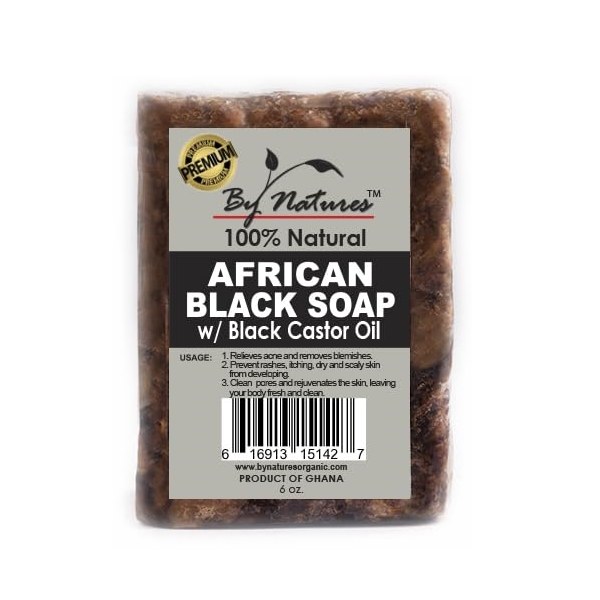 By Nature African Black Soap 6oz - Black Castor Oil