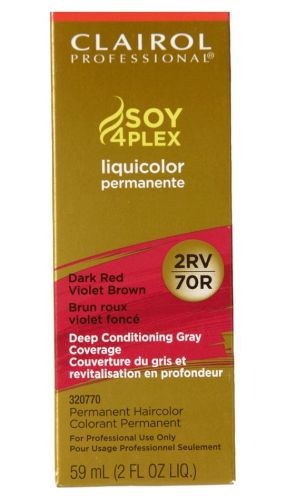 Clairol Soy4Plex LiquiColor Permanent Hair Color - 2RV/70R - Dark Red Violet Brown - 2oz