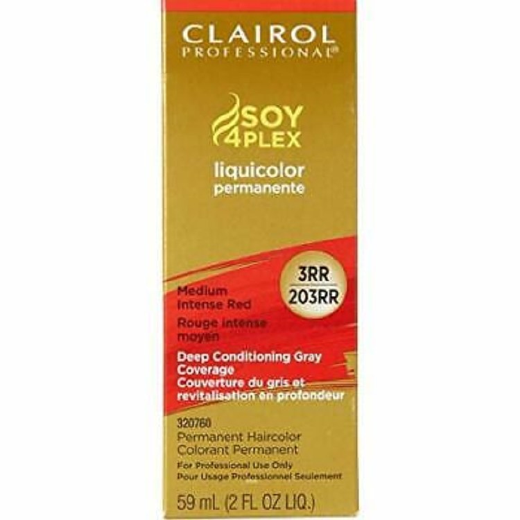 Clairol Soy4Plex LiquiColor Permanent Hair Color - 3RR/203RR - Medium Intense Red - 2oz