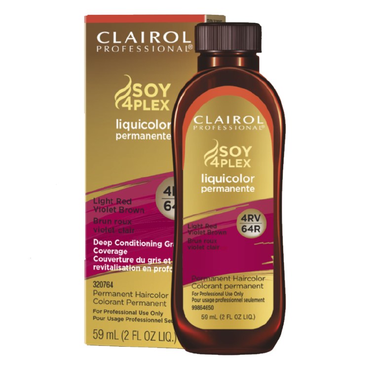 Clairol Soy4Plex LiquiColor Permanent Hair Color - 4RV/64R - Light Red Violet Brown - 2oz