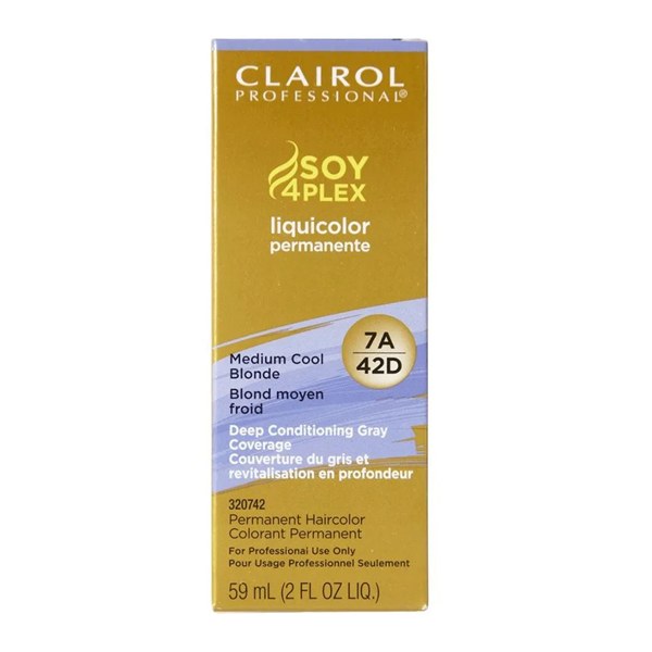 Clairol Soy4Plex LiquiColor Permanente 2oz - 7A/42D - Medium Cool Blonde