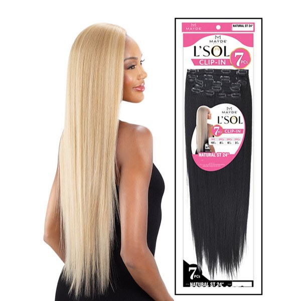 L'Sol 7pcs Clip-in 24 Inch - Natural Straight - # 1
