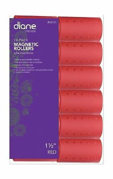 Diane Magnetic Rollers Red 1 1/2'  12pk #D2721