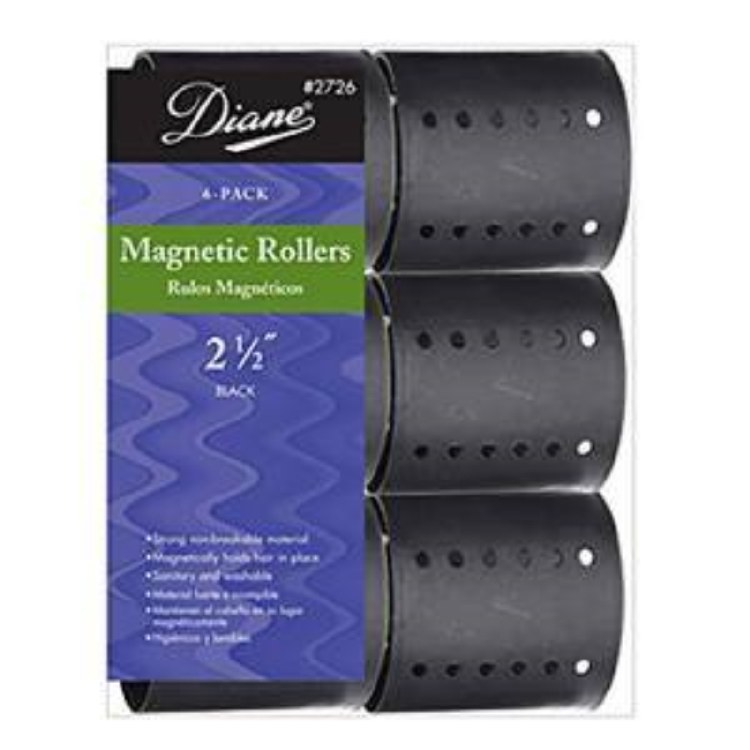 Diane Magnetic Rollers Black 2 1/2'' #D2726