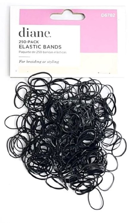 Diane Elastic Bands, Black, 250 Count #D6782