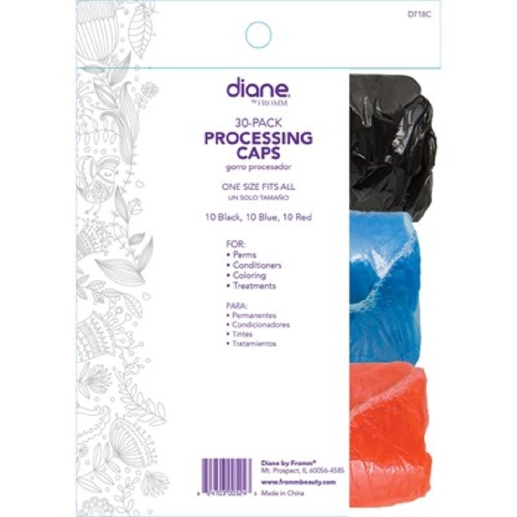 Diane Process Caps, Blue, Black, Red, 30pk #D718