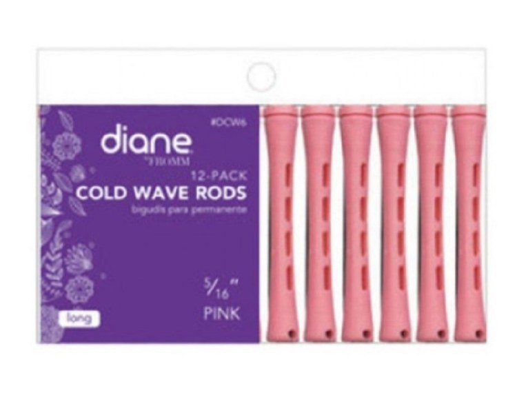 Diane Cold Wave Rods, Pink, Long, 5/16'' - 12pcs/pk, #DCW6