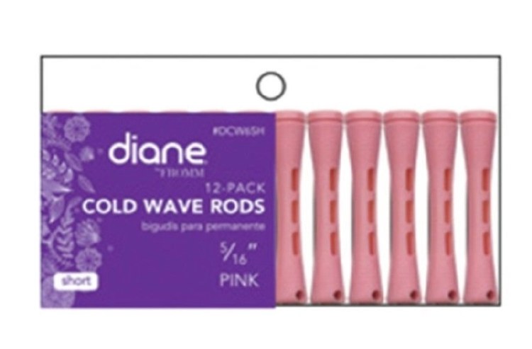 Diane Cold Wave Rods, Pink, Short, 5/16'' - 12pcs/pk #DCW6SH