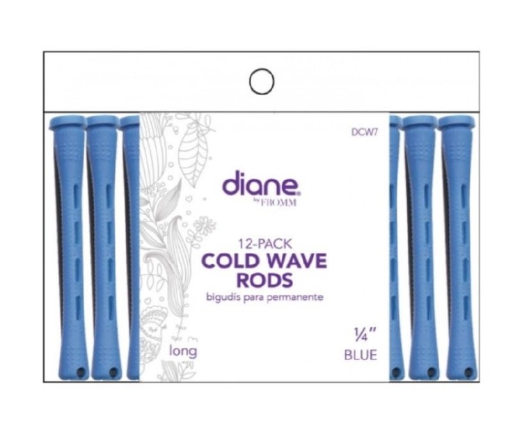 Diane Cold Wave Rods 1/4'' Blue, Long, 12pk #DCW7
