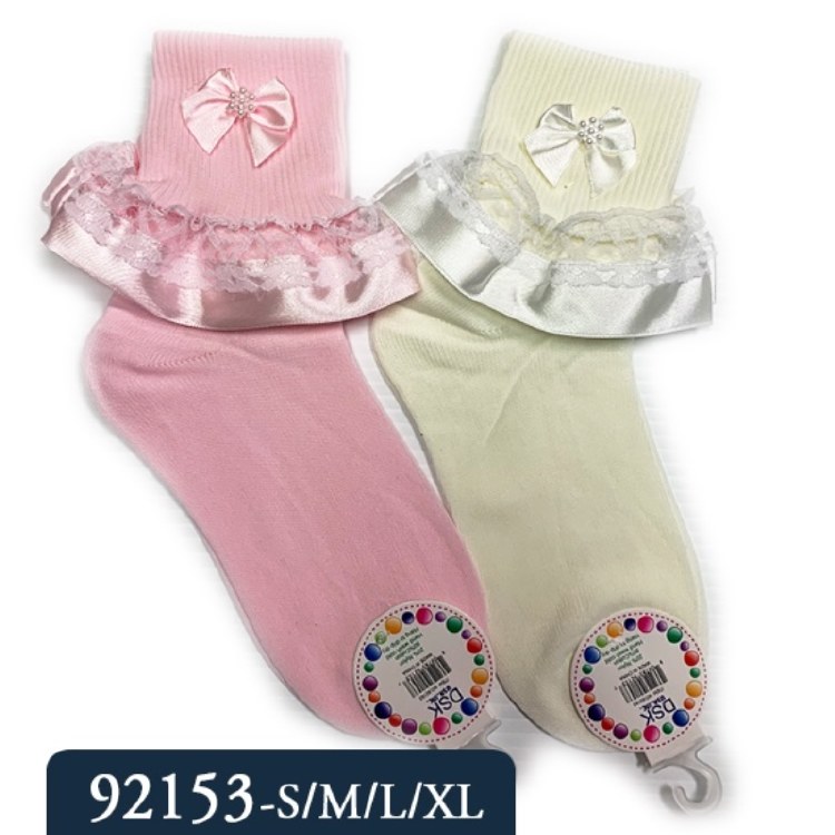 Easter Lace Socks Ivory/Pink #92153