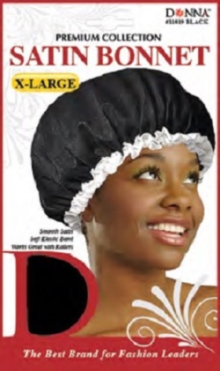 Donna Satin Bonnet X-Large, Black