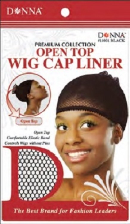 Donna Open Top Wig Cap Liner, Black - # Black