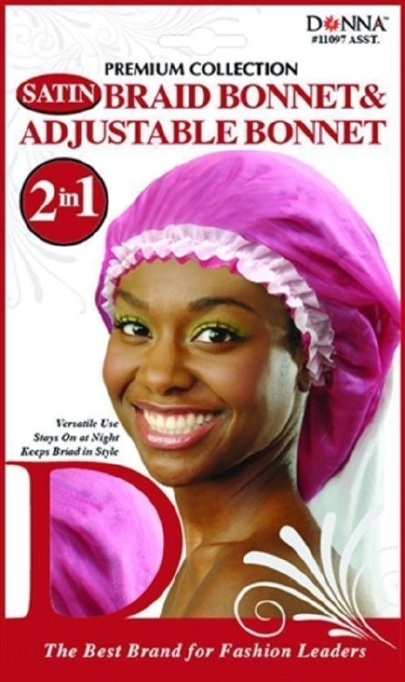 Donna Satin Braid Bonnet & Adjustable Bonnet 2 in 1 Assorted #11097