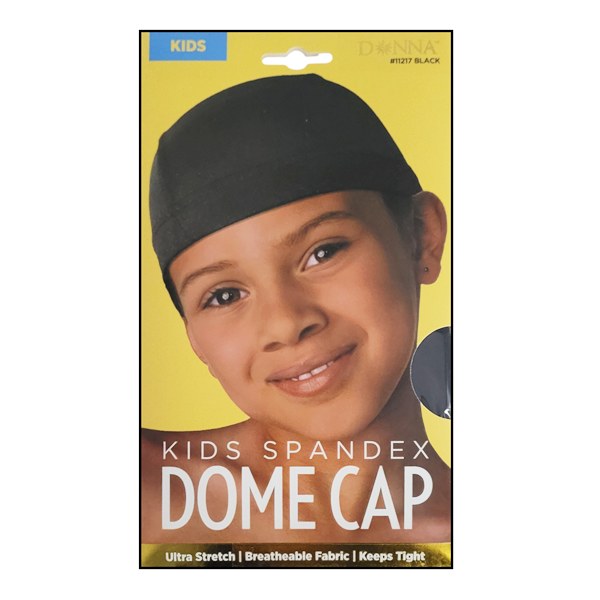 Donna Kids Spandex Dome Cap #11217 - Black