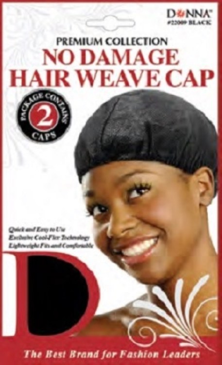 Donna No Damage Hair Weave Cap, Black