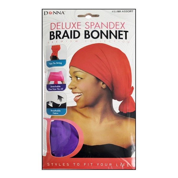 Donna Deluxe Spandex Braid Bonnet #22181 - Assorted Color