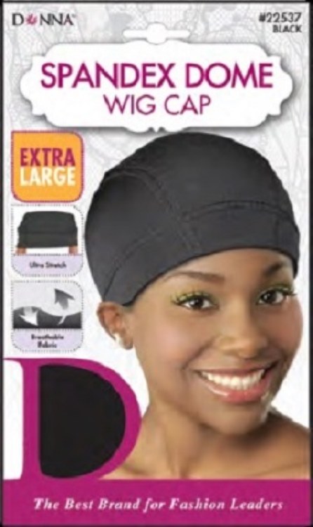 Donna Spandex Dome Wig Cap X-Large, Black