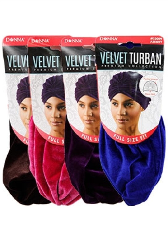 Donna Velvet Turban Assorted Colors #33009