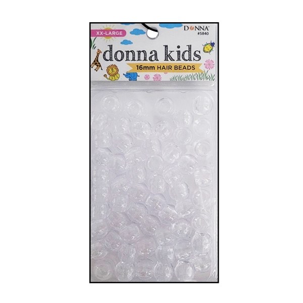 Donna 16mm Hair Beads #5840 - Clear