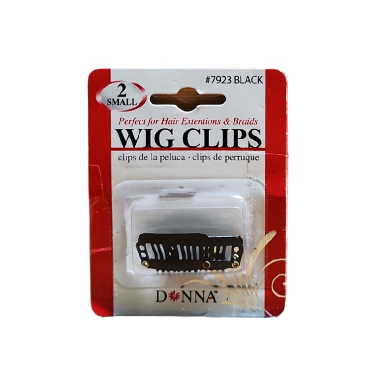 Donna Small Wig Clips 2pk Black #7923