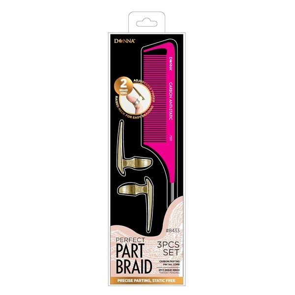 DONNA Perfect Part Braid with Carbon Parting Pintail Comb #8433