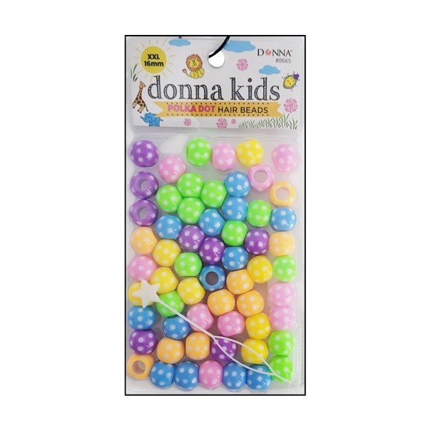 Donna Polka Dot Hair Beads #8665 - Pastel Colors