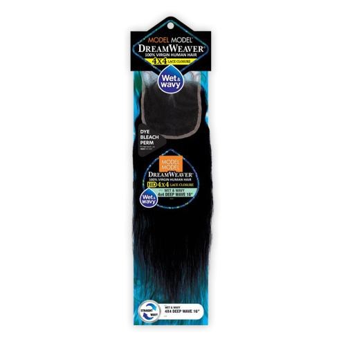 Dream Weaver Wet & Wavy 4X4 Deep Wave Closure 12 inch - # NATURAL