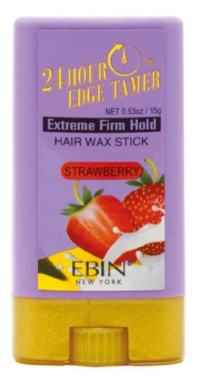 Ebin 24 Hour Edge Tamer Wax Stick Strawberry 0.53oz