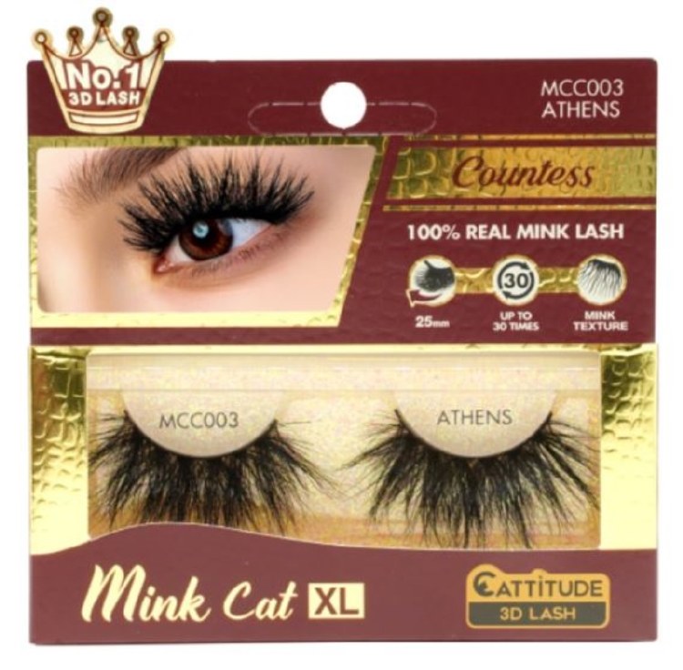 Countess Mink Cat 25mm 3D Lashes - Athens