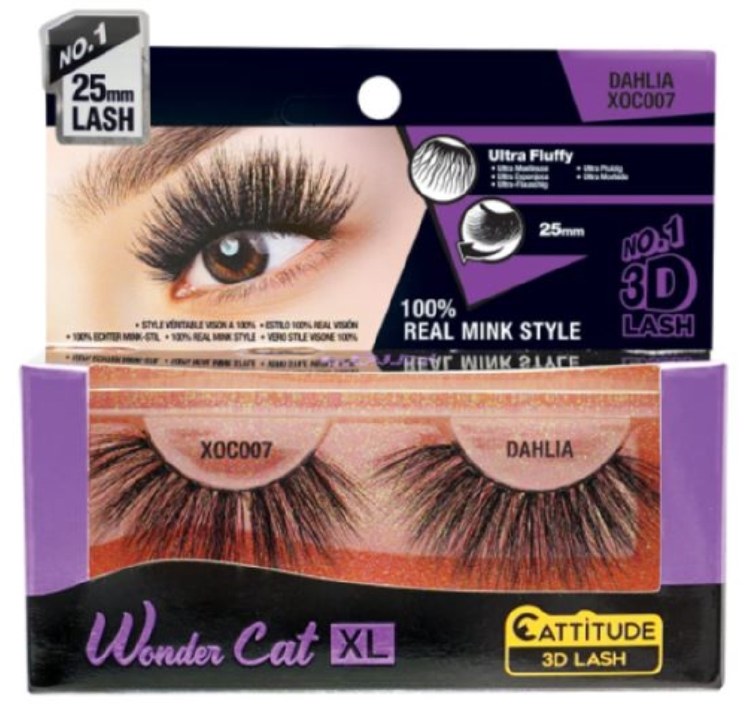 Wonder Cat XL 25mm 3D Faux Mink Lashes - Dahlia