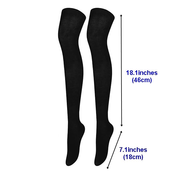 Eden Thigh High Socks #SM1-BK - Black