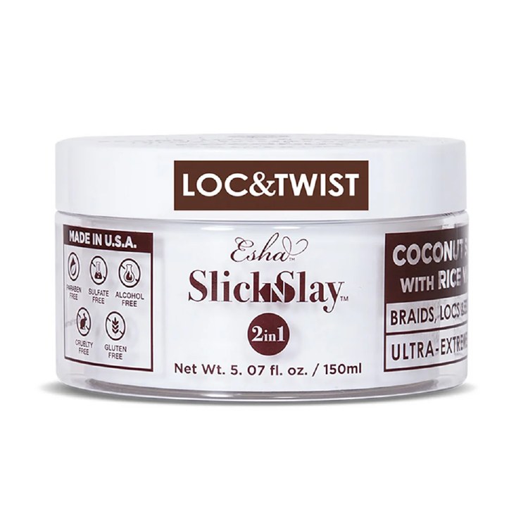 Esha Slick N Slay 2in1 Braids Locs & Edge Gel - Ultra Extreme Hold  5.07oz - Coconut