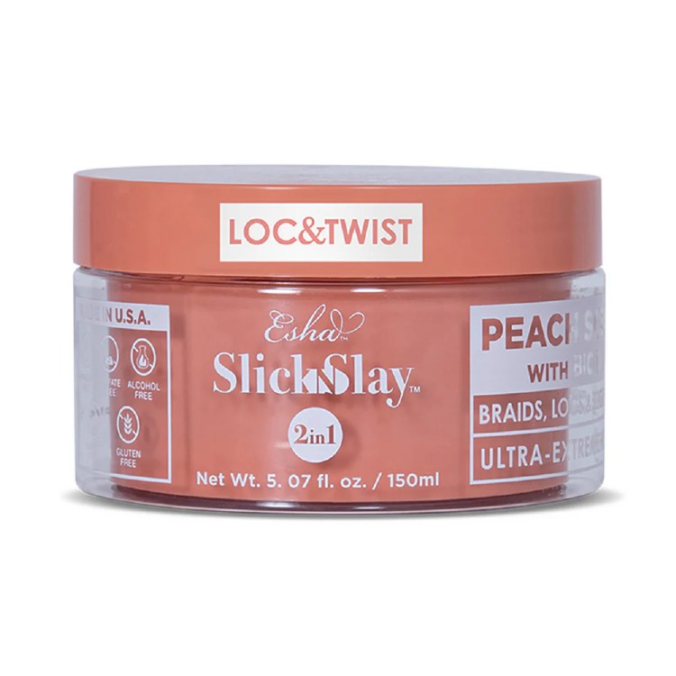 Esha Slick N Slay 2in1 Braids Locs & Edge Gel - Ultra Extreme Hold  5.07oz - Peach