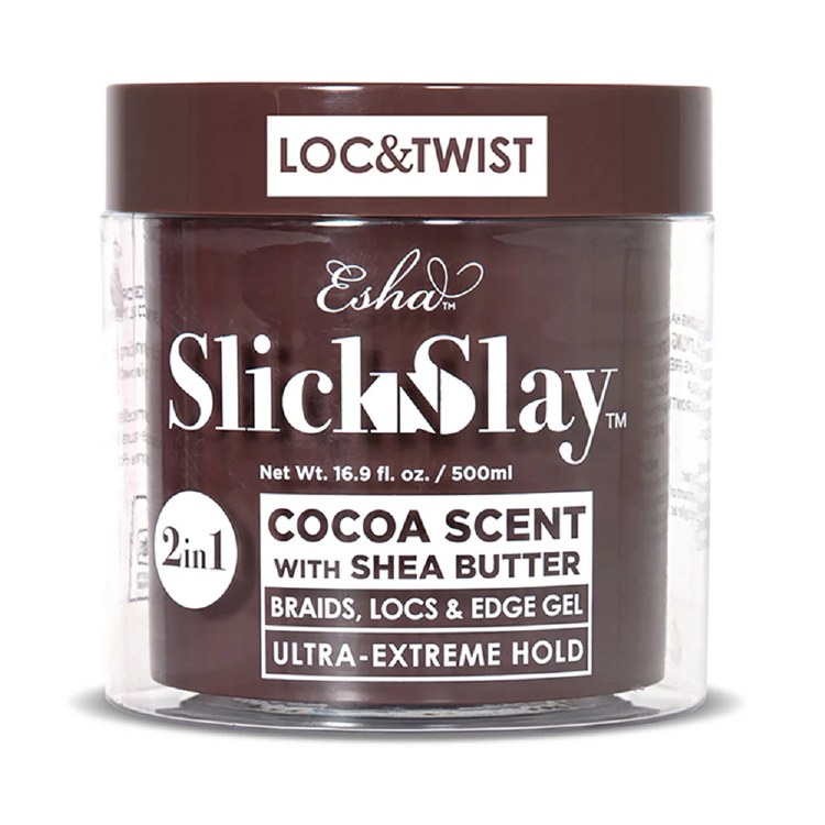 Esha Slick N Slay 2in1 Braids Locs & Edge Gel - Ultra Extreme Hold  16.9oz - Cocoa