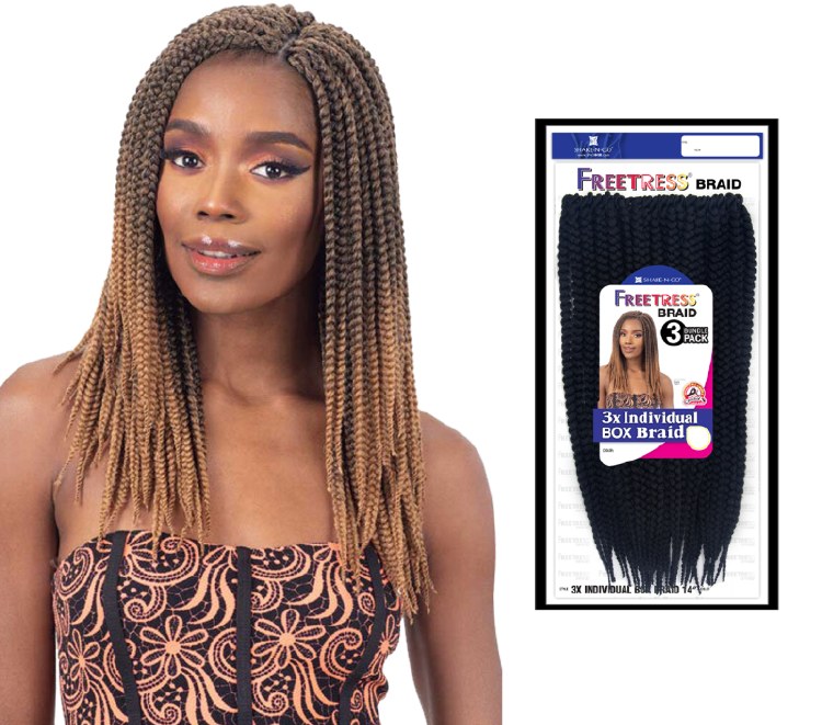 FreeTress Braid 3x Individual Box Braid 14 Inch - # 1B