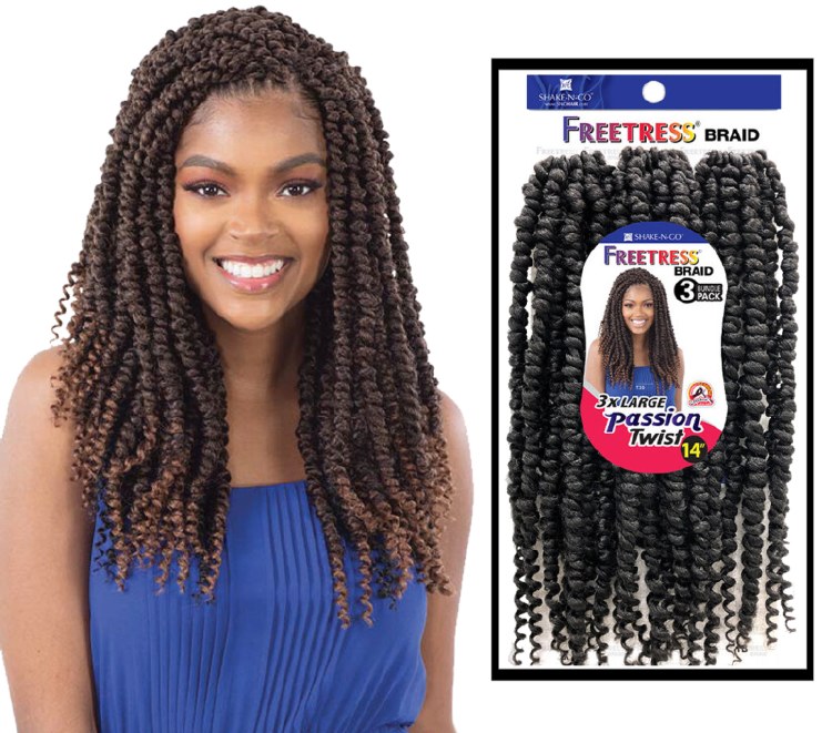 FreeTress Braid 3x Large Passion Twist 14 Inch - # 1