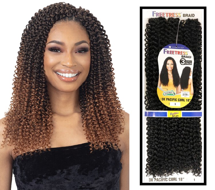 FreeTress Braid 3x Pacific Curl 12 Inch - # 1