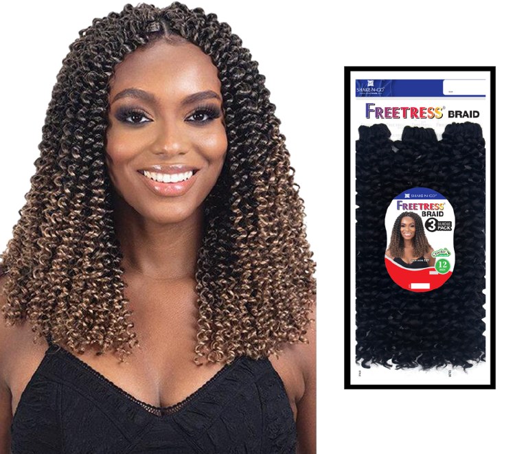 FreeTress Braid 3x Tahiti Water Curl 12 Inch - # 1