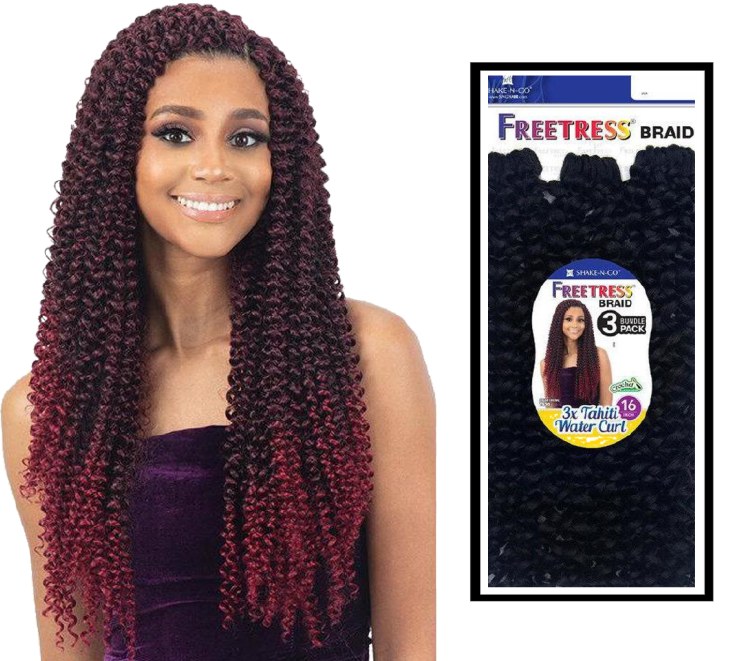 FreeTress Braid 3x Tahiti Water Curl 16 Inch - # 1B