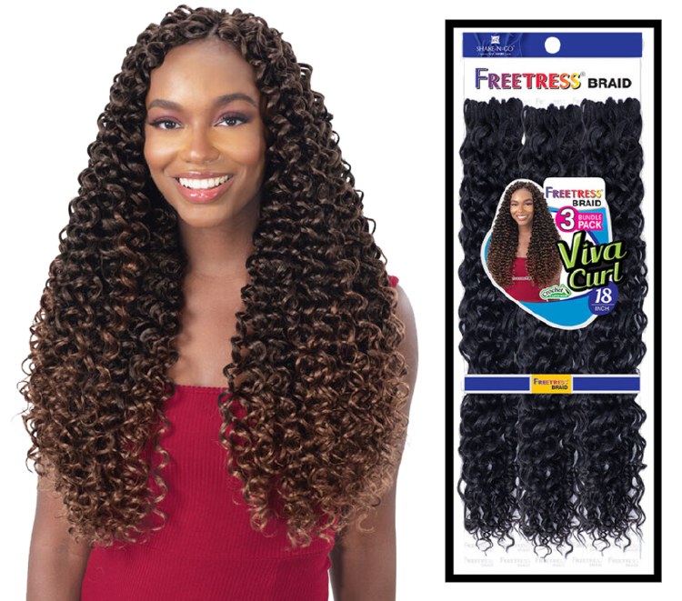 FreeTress Braid 3x Viva Curl 18 Inch