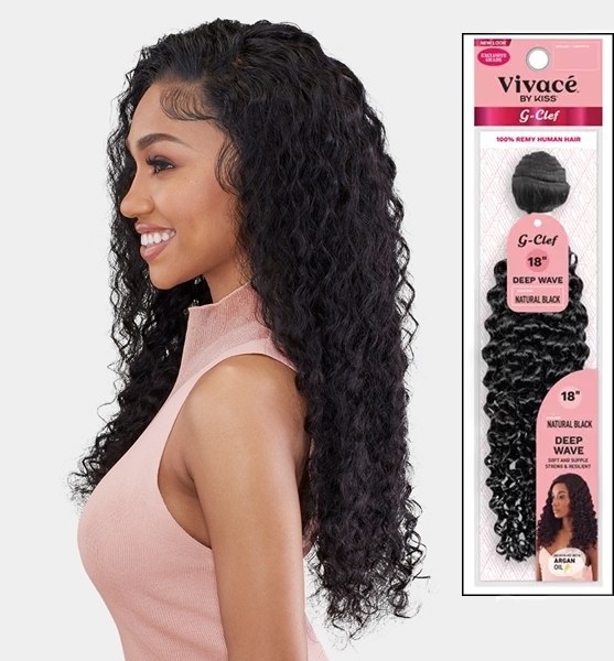 G Clef Bundle Hair - Deep Wave 18 Inch - # NATURAL BLACK