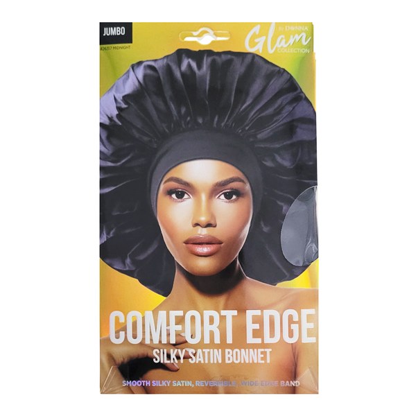 Glam Jumbo Comfort Edge Silky Satin Bonnet #26317 - Midnight