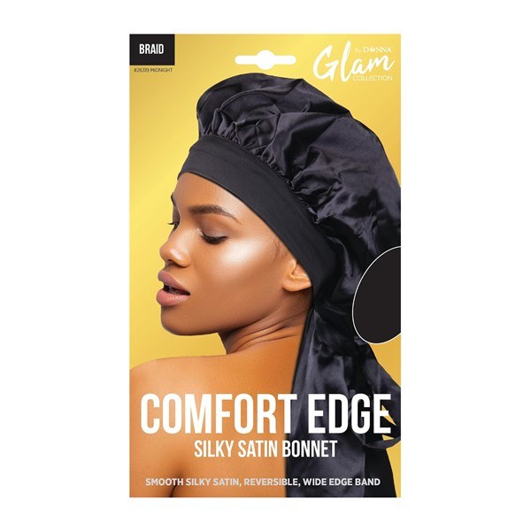Glam Comfort Edge Silky Satin Bonnet #26319 - Midnight