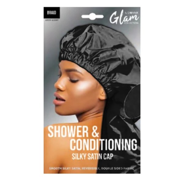 Glam Shower & Conditioning Silky Satin Cap #26337 - Black