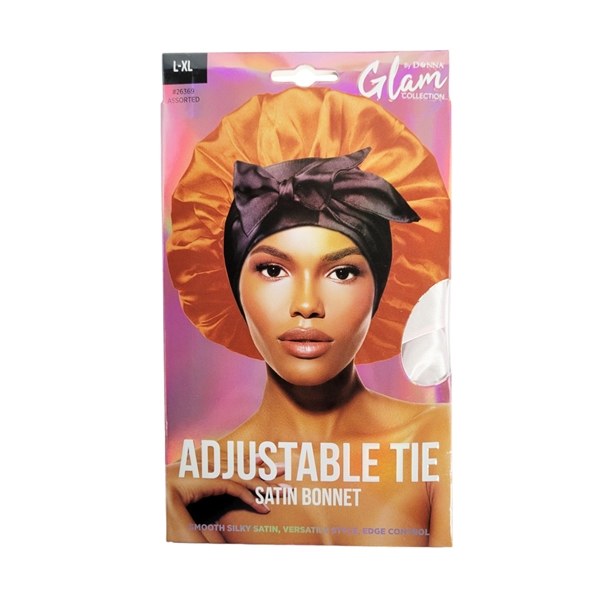 Donna Glam Collection Adjustable Tie Satin Bonnet - L-XL #26369 - Color