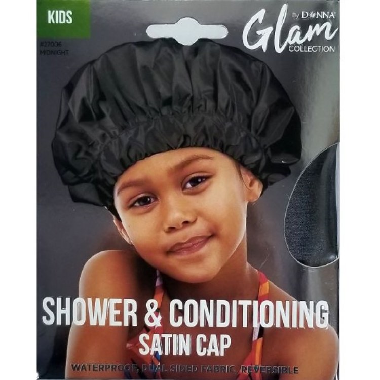 Donna Glam Collection Kids Shower & Conditioning Satin Cap Midnight